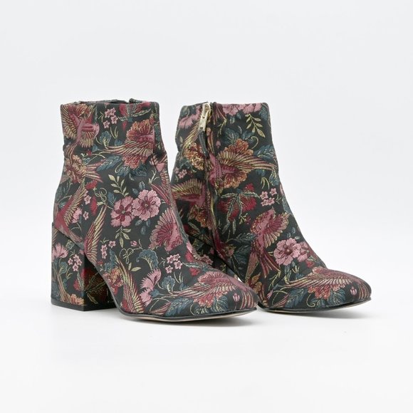 Sam Edelman Shoes - SAM EDELMAN Women's Taye Metallic Jacquard Ankle Boots Multicolor